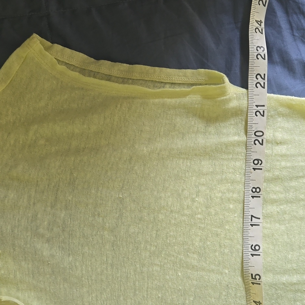 NWOT J.Jill Linen Polo Collared Shirt Size 1X Yellow - Picture 4 of 6